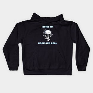 skull born to rock and roll Kids Hoodie